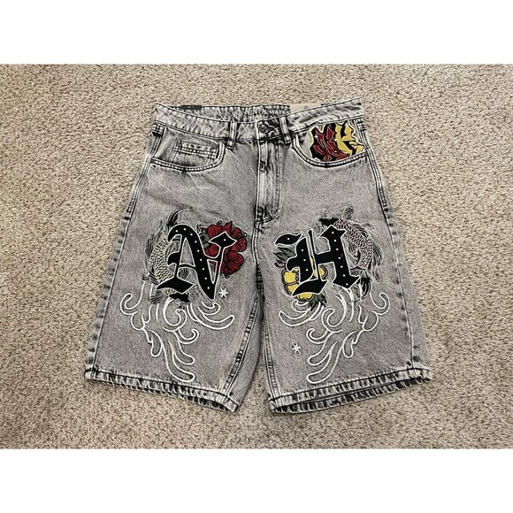 Ninth Hall Other - Ninth Hall Waylay Black Denim Shorts Mens Womens Unisex Size 32 NEW
